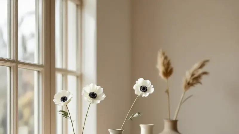 Content image, collection of stoneware vases, Scandinavian ceramic accessories