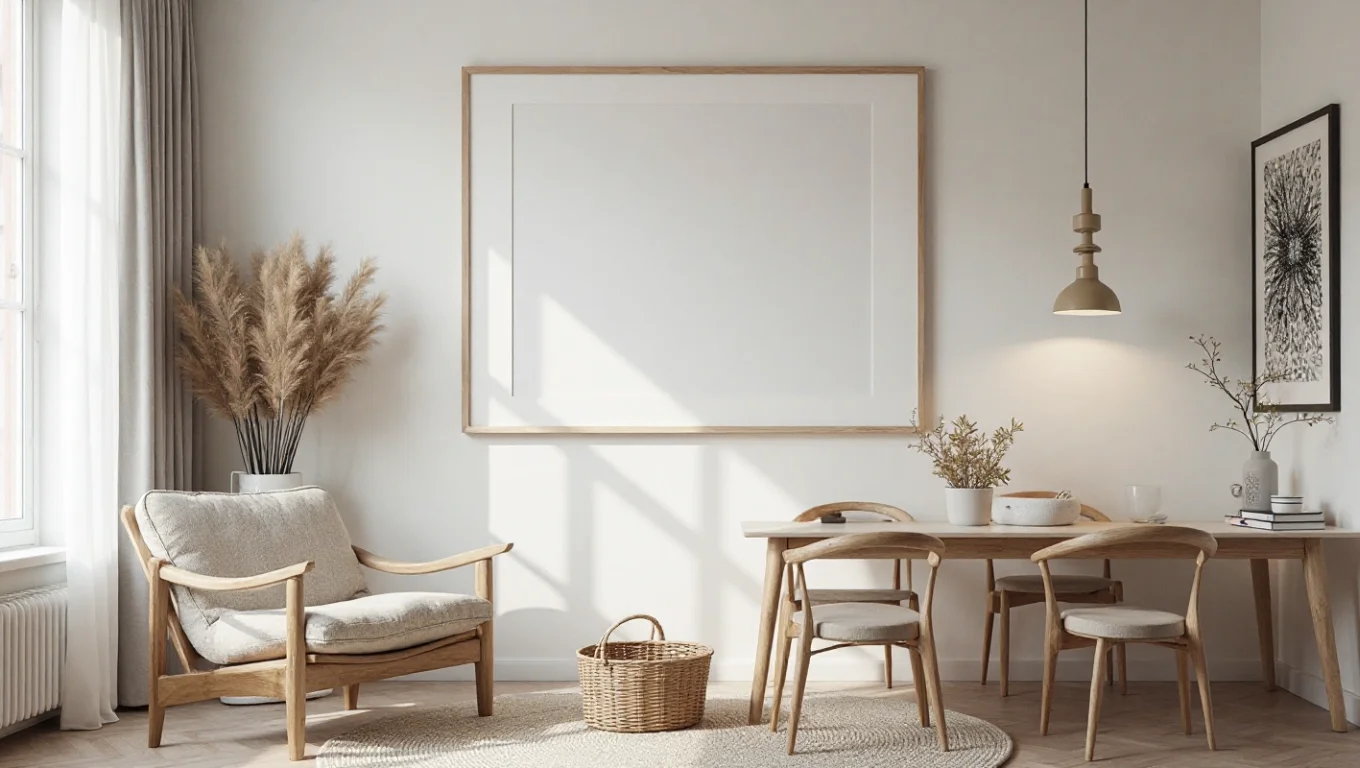 Aquarelles et dessins art mural dans une déco nordique