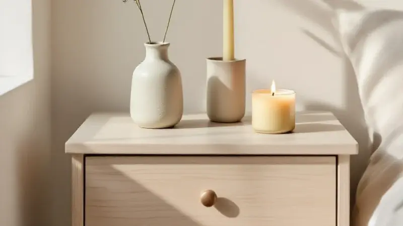 Chevet scandinave minimaliste en bois