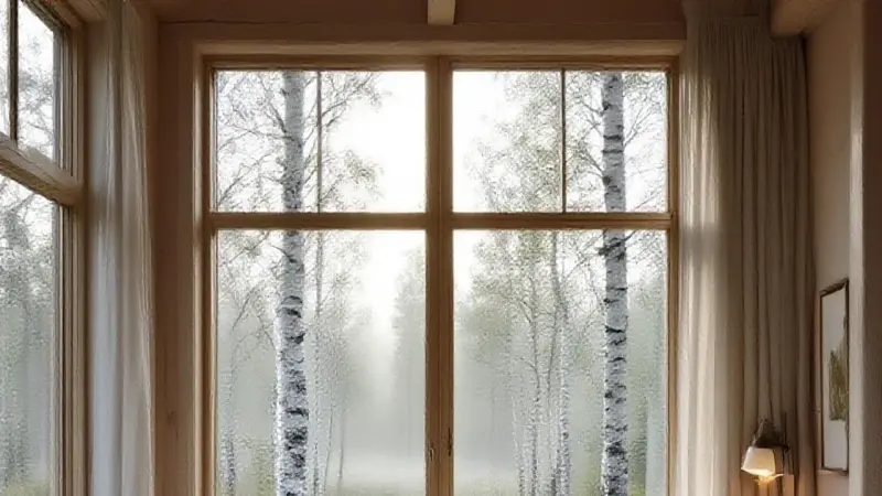 Content image, Nordic nature color inspiration, forest landscape for palette reference