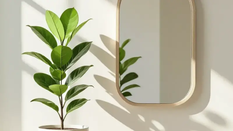 Plante verte dans une entrée scandinave
