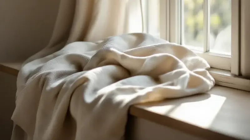 Content image, linen textile detail, fabric care, Nordic textiles maintenance