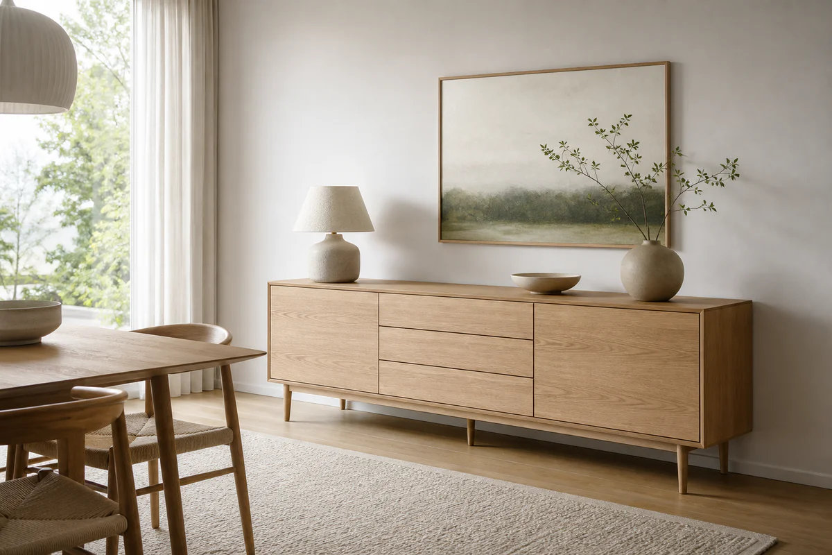 Buffet scandinave 180 cm : quel modèle allège vraiment la pièce ?