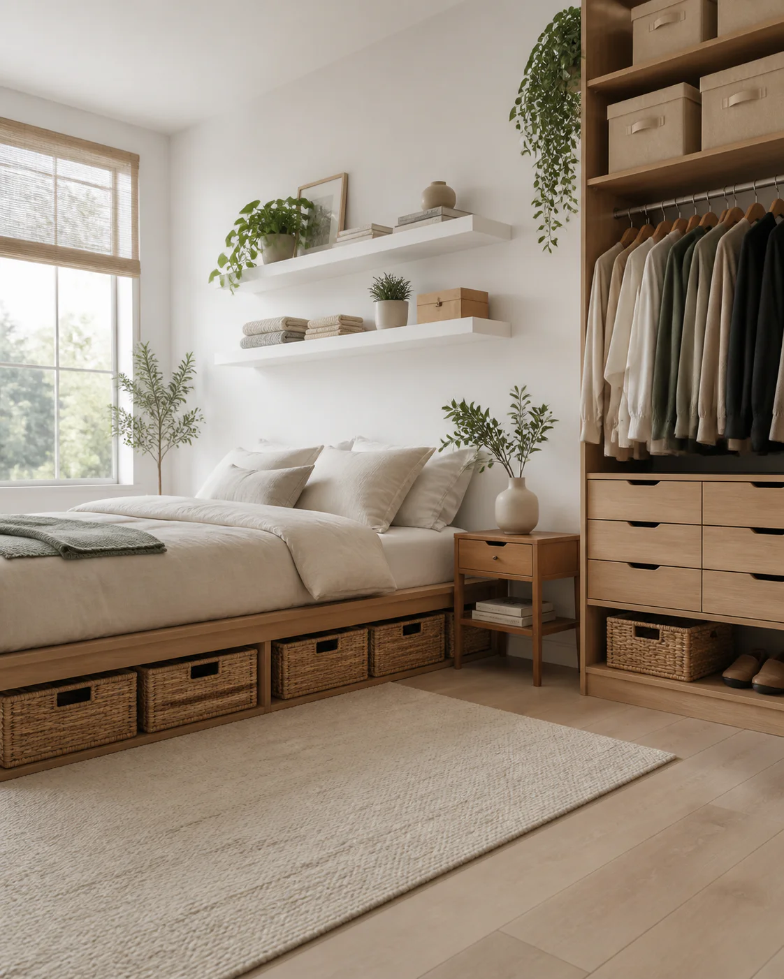 Idée rangement chambre : chaque espace vide devient utile sans alourdir la pièce