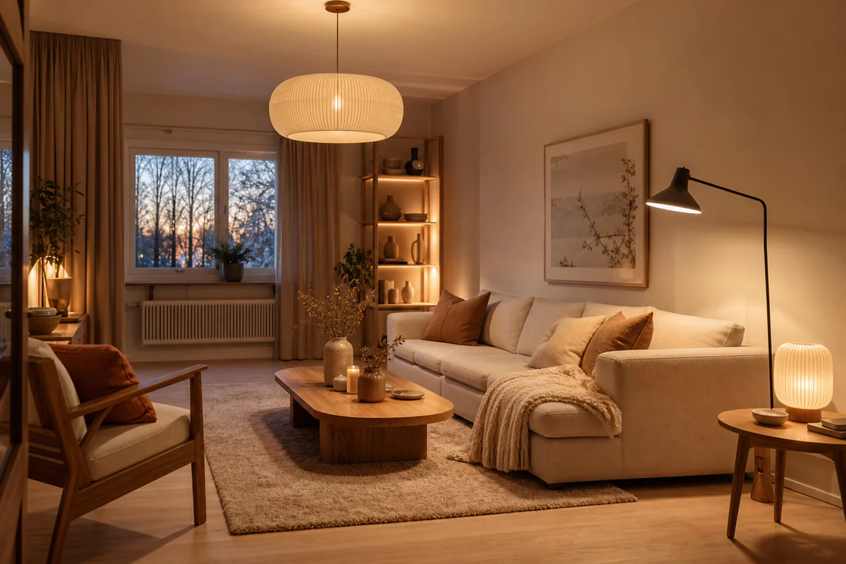 Luminaire salon cocooning : trois sources pour une lumière douce et modulable
