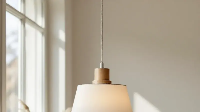 Content image, Scandinavian design lamp, minimalist lighting object