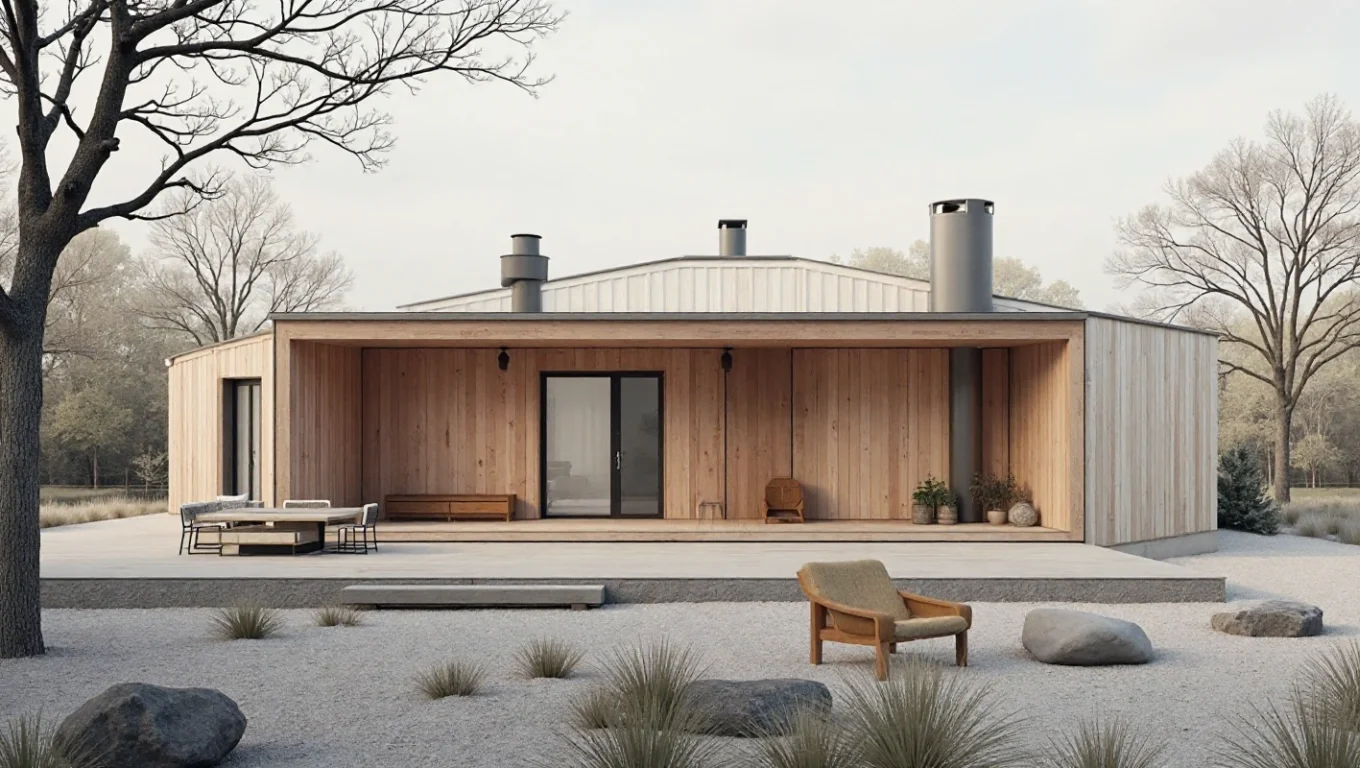 Maison ossature bois bioclimatique style nordique