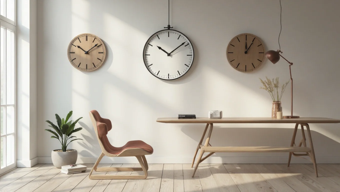Pendule et horloges murales design nordique : minimalisme
