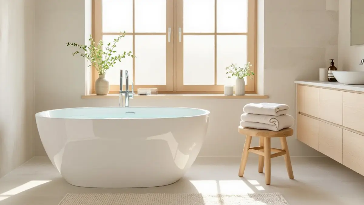 Salle de bain nordique : pureté, bois et matières brutes