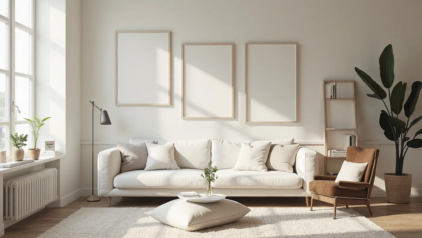 Tableaux abstraits dans une déco scandinave : harmonie et style
